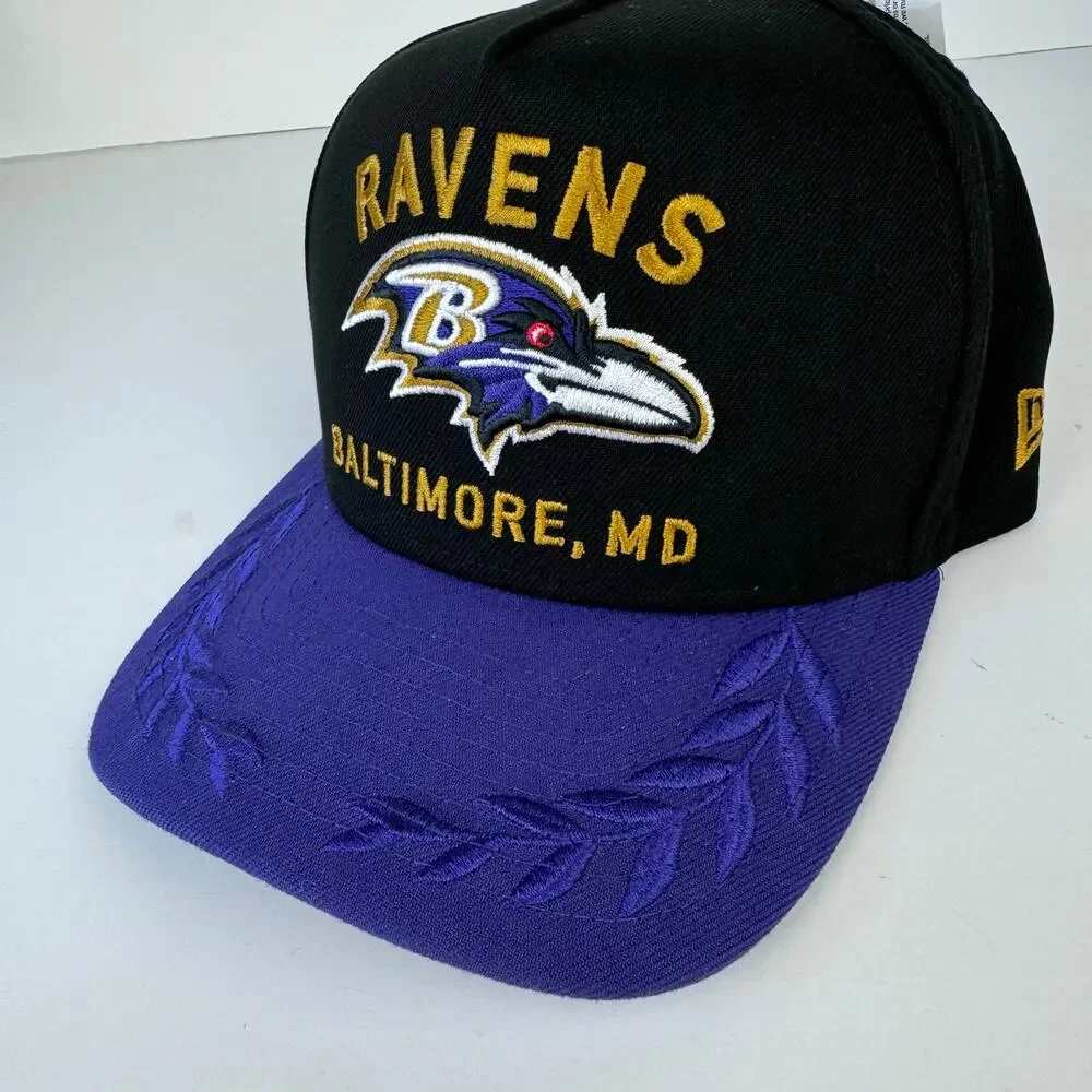 New Era Baltimore Ravens Black 2025 NFL 59FIFTY A Frame Fitted Hat 7 3/8 NEW